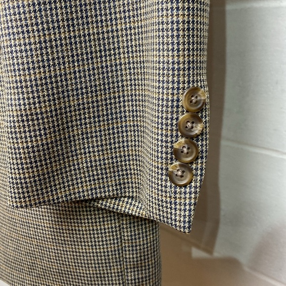 Vintage Chaps Ralph Lauren Men's Silk/Wool Blend‎ Suit Jacket Size 44L Brown Tan - Picture 3 of 9